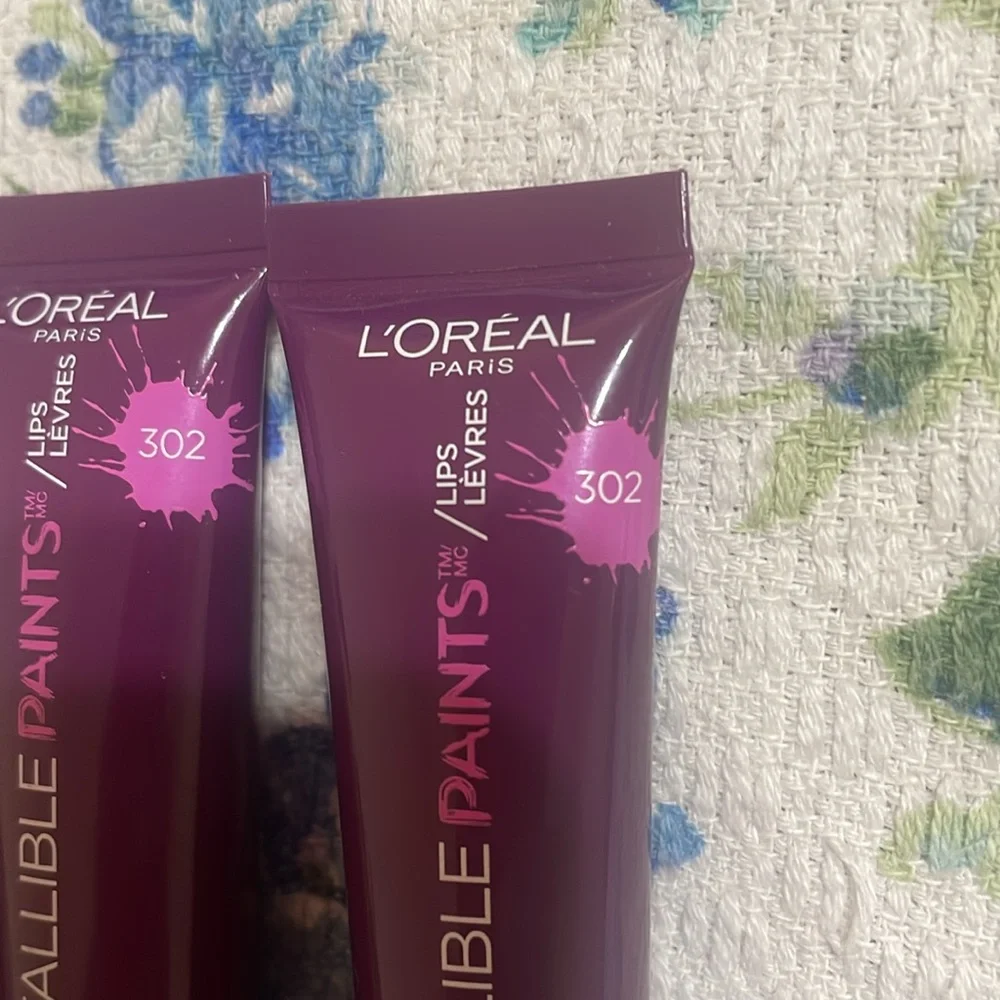 BN 3 pcs Loreal Infallible lip paints with brush applicator #302 Violet Twist - Picture 3 of 5